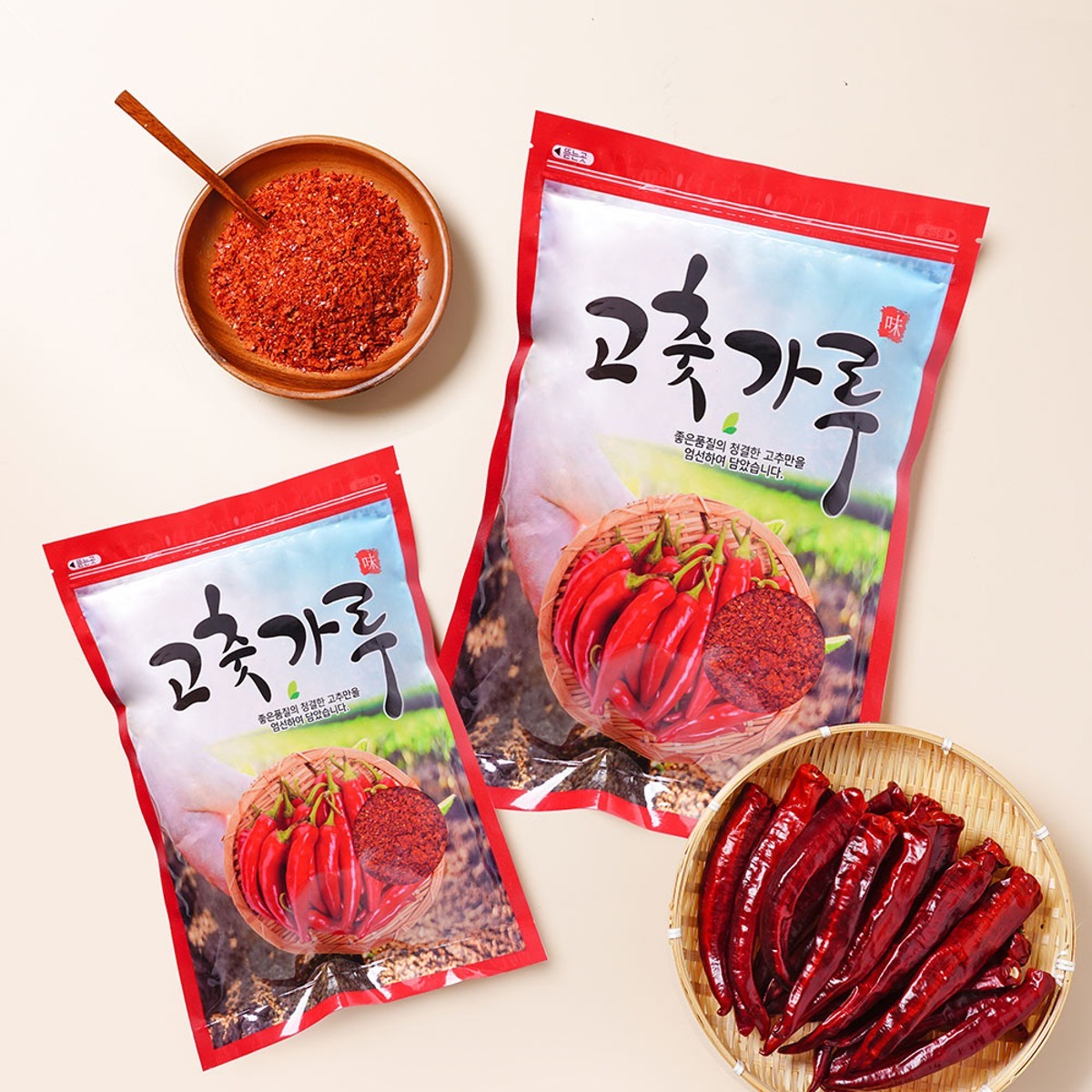 [청원농원] 국산 햇 고춧가루(중간 매운맛(품절), 매운맛) 1kg